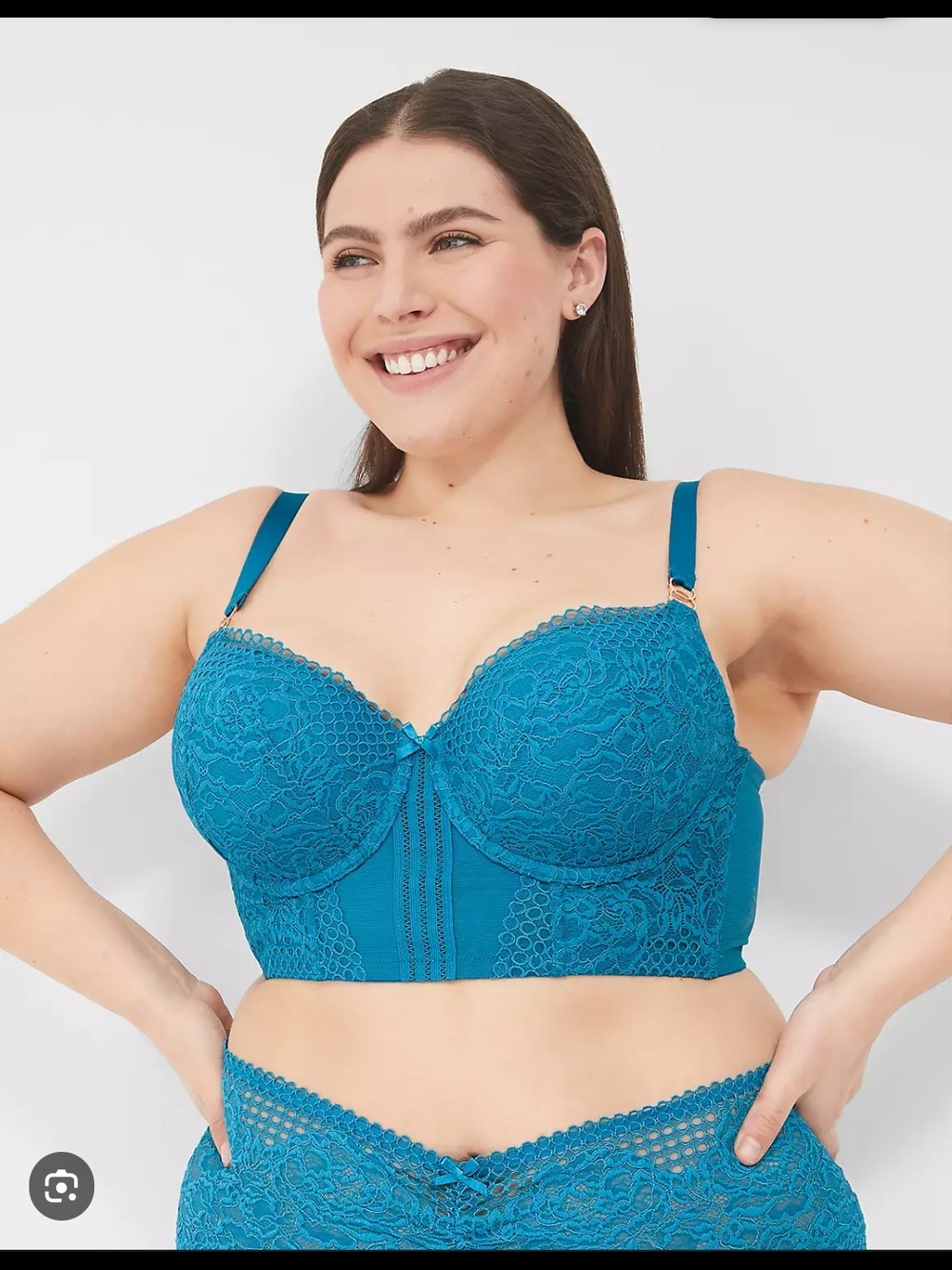 Teal Lace Longline Bra - Women Intimates